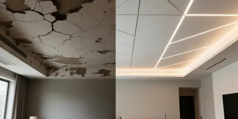 plafond avant après