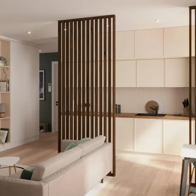 Claustra bois intérieur imitation Noyer