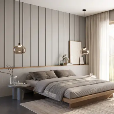 Panneau mural bois Japandi Beige sable