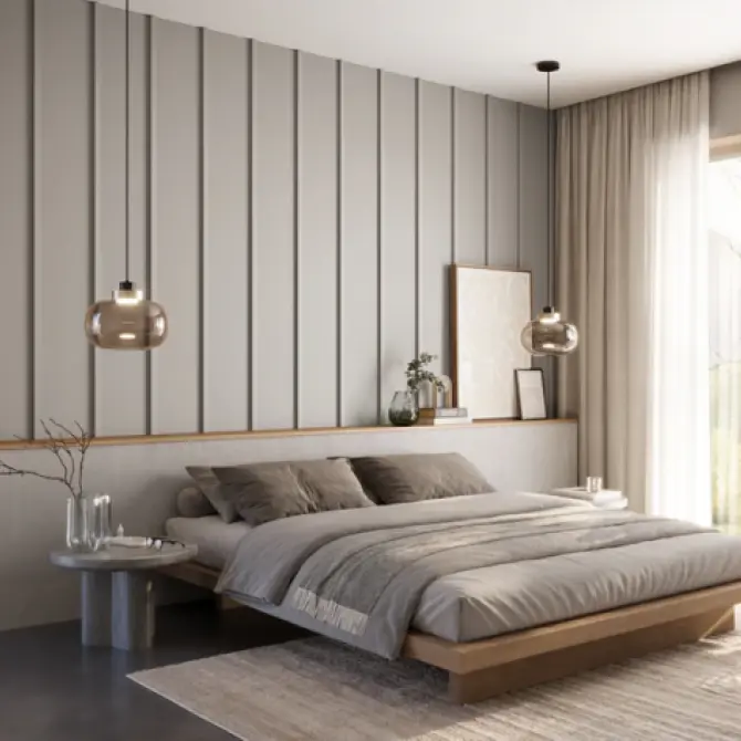 Panneau mural bois Japandi Beige sable