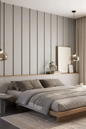 Panneau mural bois Japandi Beige sable