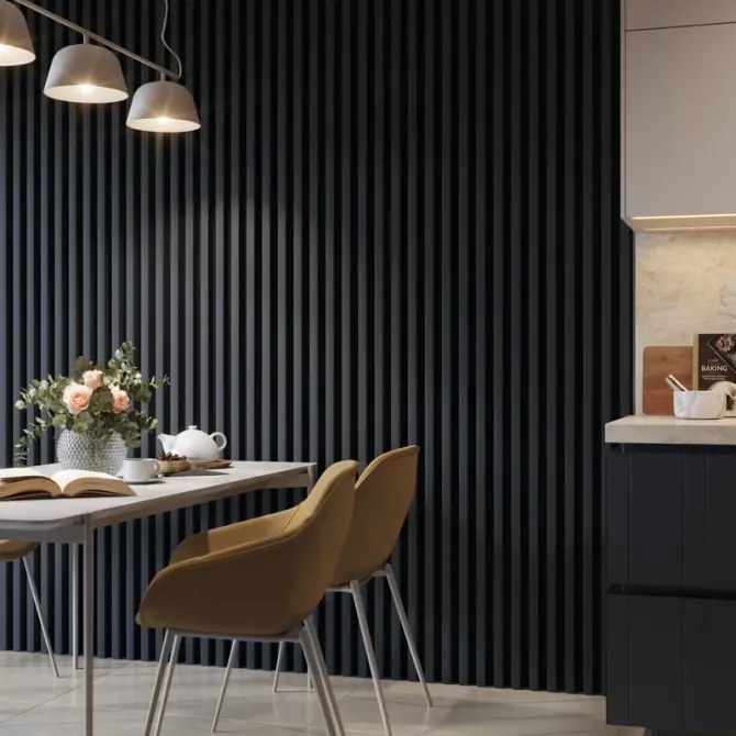 Latte de bois murale individuelle Léo Bleu gris