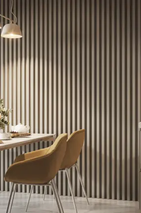 Latte de bois murale individuelle Léo Beige sable