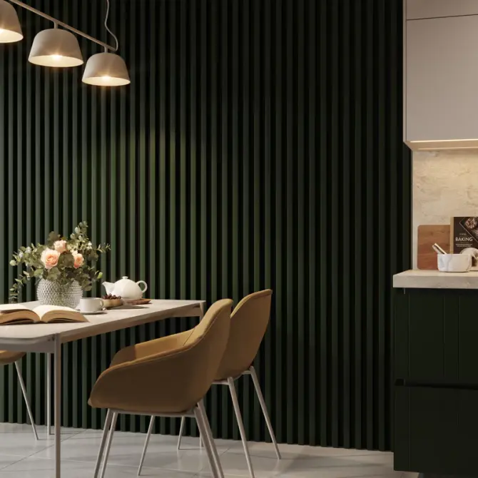 Latte de bois murale individuelle Léo Vert