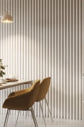 Latte de bois murale individuelle Léo Blanc