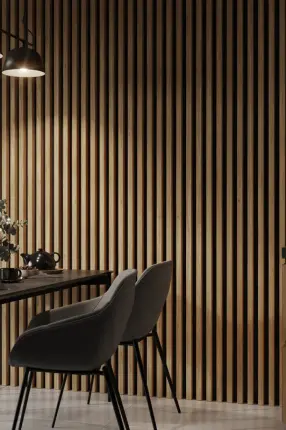 Latte de bois murale individuelle Léo Chêne naturel