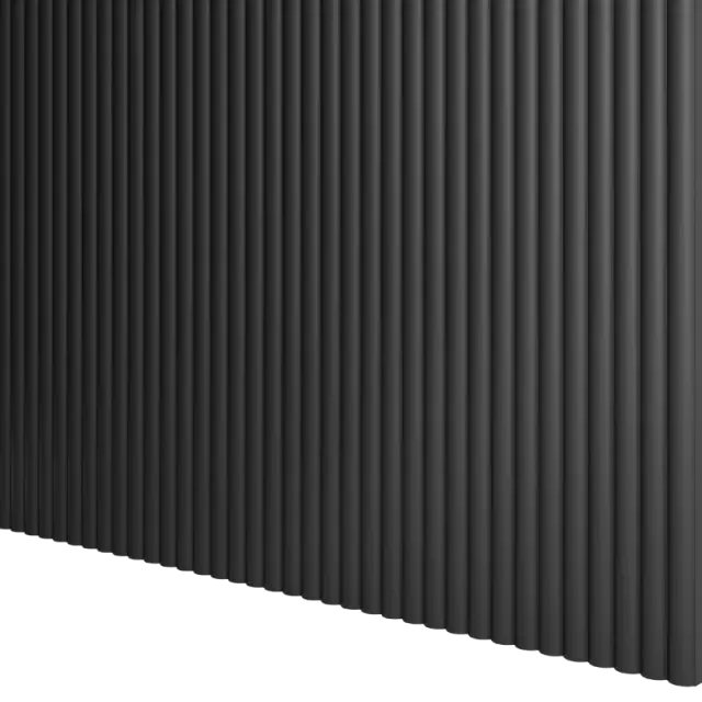 Panneau mural bois arrondi Sacha Noir