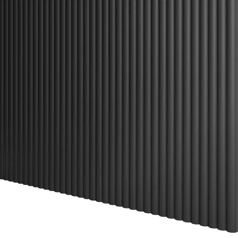 Panneau mural bois arrondi Sacha Noir