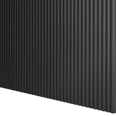 Panneau mural bois arrondi Sacha Noir