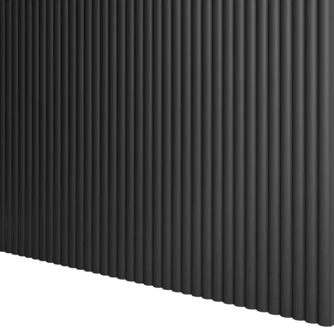 Panneau mural bois arrondi Sacha Noir