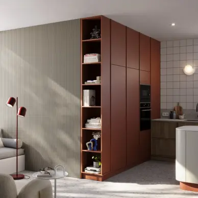 Panneau mural bois arrondi Sacha Beige sable - 3