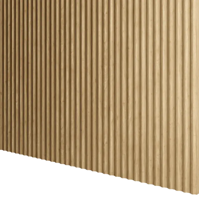 Panneau mural bois effet vague Naya Chêne naturel