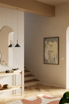 Panneau mural bois effet vague Naya Blanc