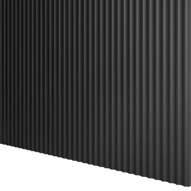 Panneau mural bois effet vague Naya Noir