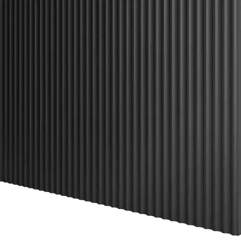 Panneau mural bois effet vague Naya Noir
