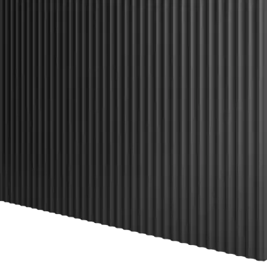 Panneau mural bois effet vague Naya Noir