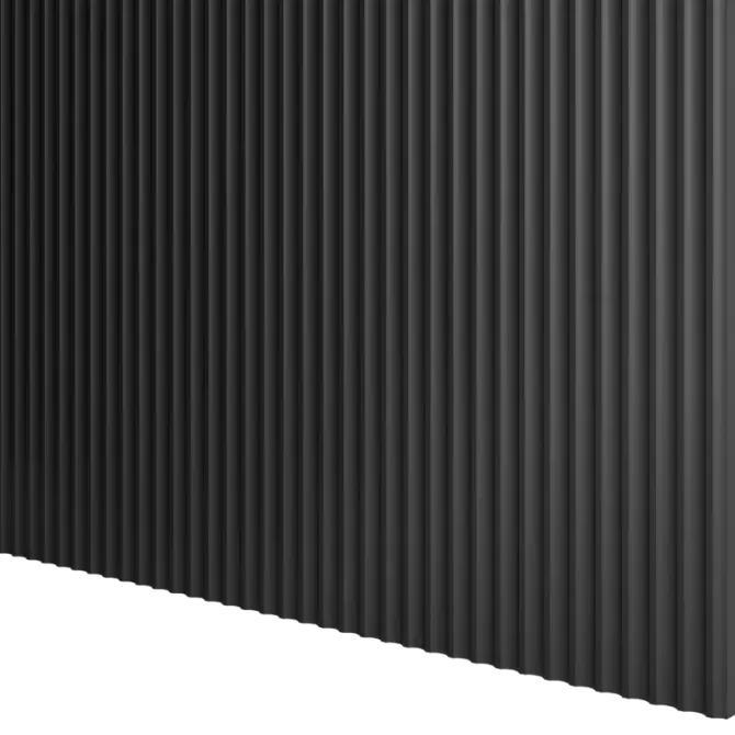 Panneau mural bois effet vague Naya Noir