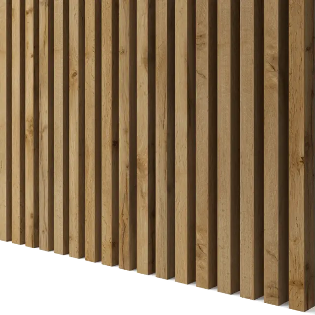 Latte de bois murale individuelle Léo Chêne rustique - 1