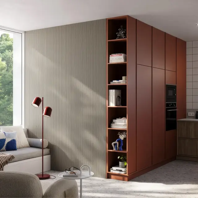 Panneau mural bois arrondi Sacha Beige sable - 3
