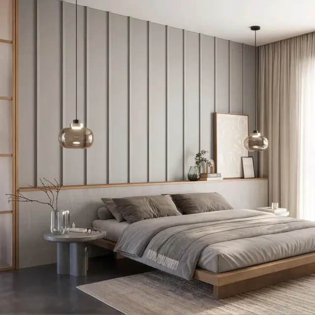 Panneau mural bois Japandi Beige sable