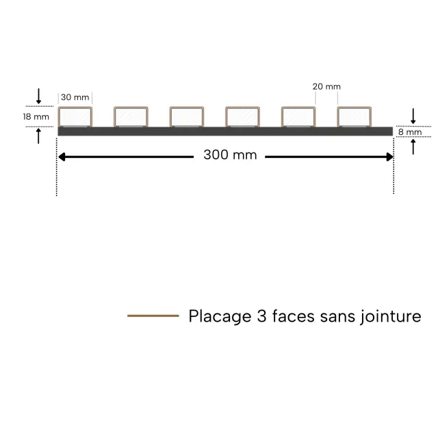 Panneau acoustique bois Elio Gris ardoise - 4